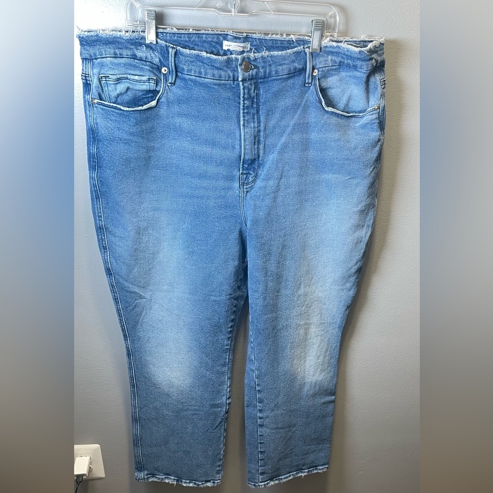 Good American Women's Curve Blue Straight Leg Jeans Size 20